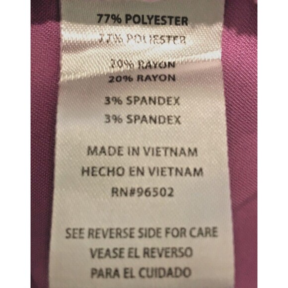 Purple Label by Healing Hands Scrub Top Women's 3X Plum Medical Vet Nurse Pocket - Picture 8 of 8